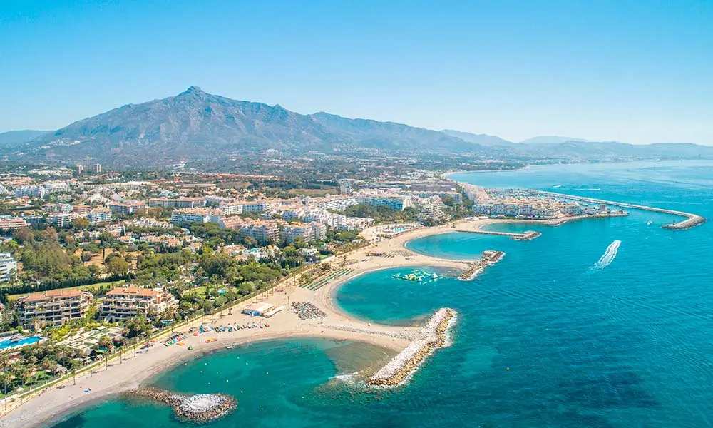 Nueva Andalucía beach aerial view